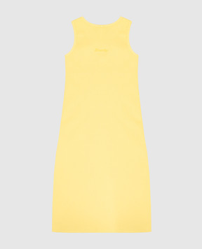 Givenchy Дитяча жовта сукня в рубчик з емблемою H30777612