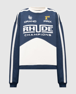 Rhude Синий свитшот Champions с принтом логотипа RHPS25ST06012