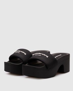 Alexander Wang Черный сабо с логотипом 30322S020