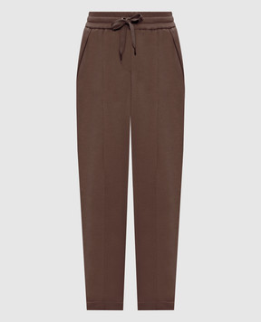 Brunello Cucinelli Коричневые спортивные штаны с цепочкой мониль MH827FB799