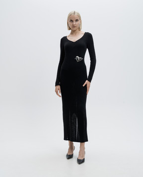 Twinset Чорна сукня з вовною в рубчик 242TP3440