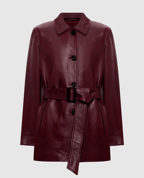 Max Mara Бордовая кожаная куртка TOLMIN TOLMIN