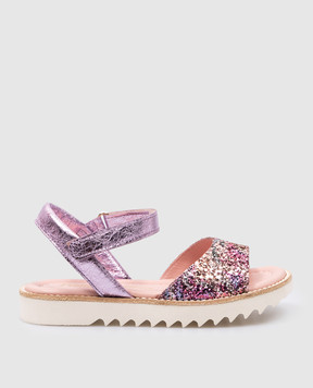 Pretty Ballerinas Детские фиолетовые комбинированные босоножки Esti с глитером 49896