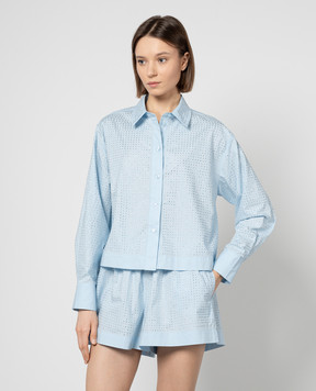 Twinset Блакитна сорочка з кристалами 241LB23AA