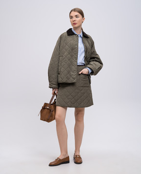 Max Mara Weekend Стьобана спідниця кольору хакі ERBA з вовною верблюда ERBA