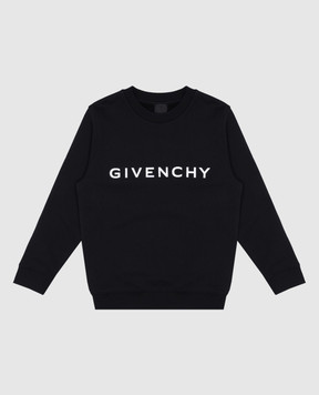 Givenchy Дитячий чорний світшот з принтом логотипа H30324612