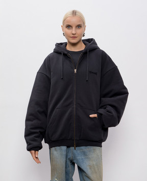 Vetements Чорна утеплена спортивна куртка з логотипом UH76ZU860Bw