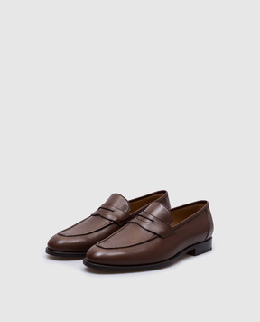 Loro Piana Коричневые кожаные лоферы Sergio Walk FAO6135