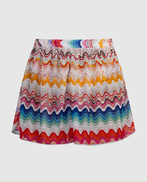 Shorts with lurex in a geometric pattern