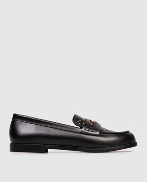 Versace Дитячі чорні шкіряні лофери Medusa 10203381A15518