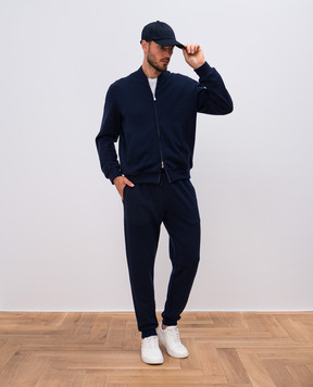 Brunello Cucinelli Синяя спортивная куртка с кашемиром MM8329072G