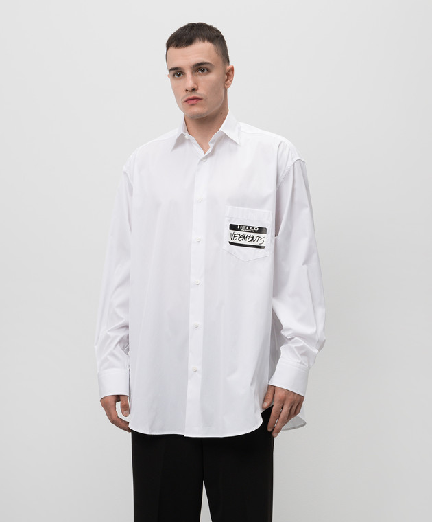 Vetements Белая рубашка с логотипом UA65SH560Wm изображение 3