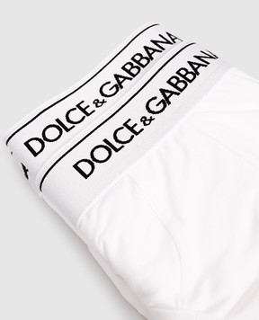 Dolce&Gabbana Набір білих трусів-сліпів з логотипом M9C03JONN95