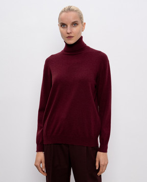 Brunello Cucinelli Бордовий гольф з кашеміру з ланцюжком моніль M12150103P