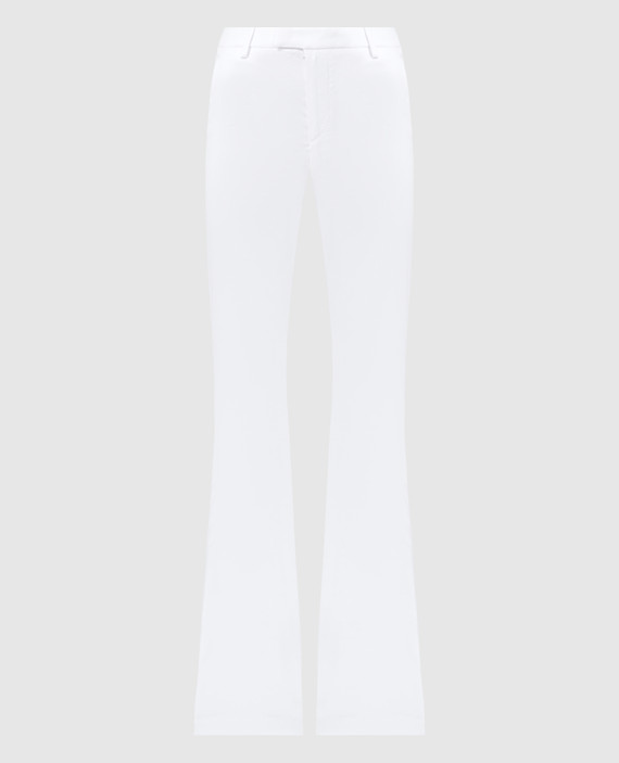White Tina flared pants with linen