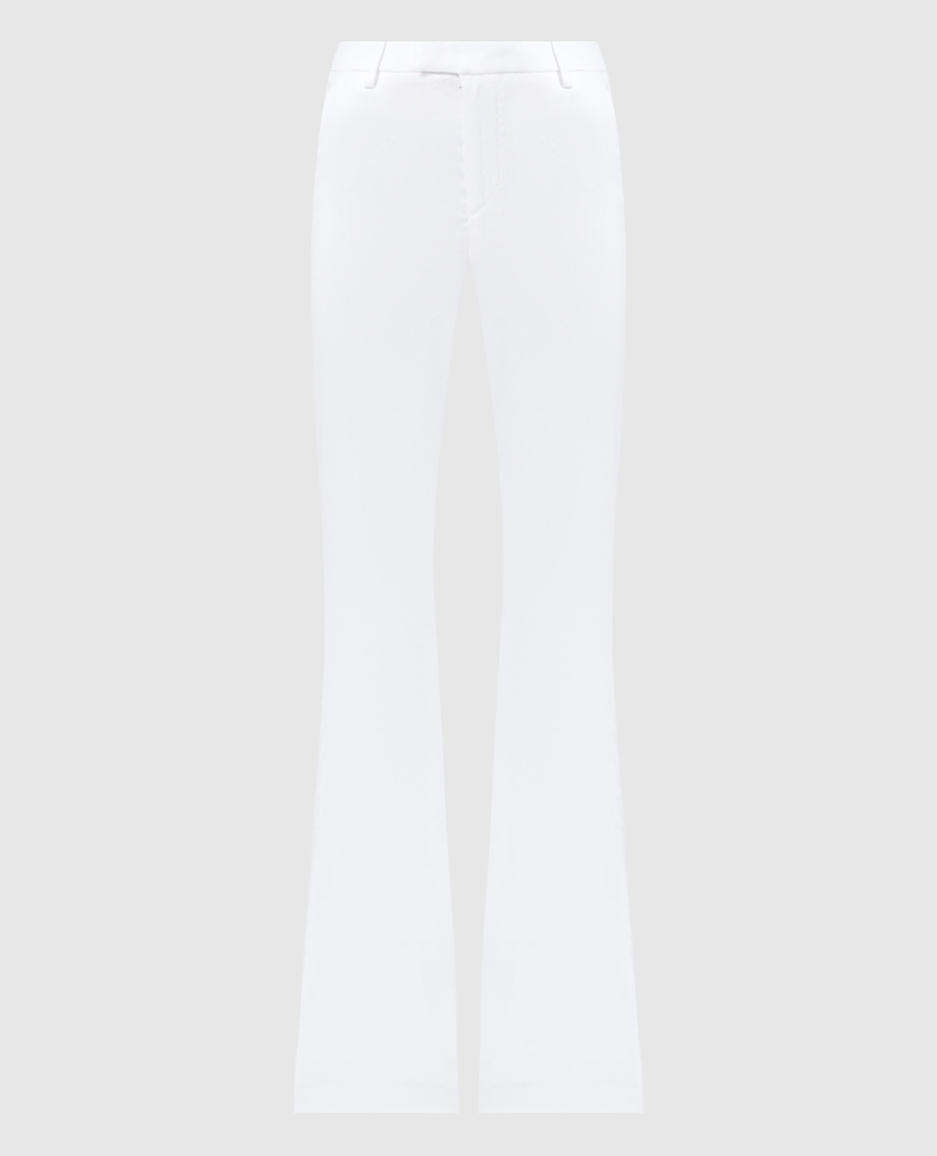 White Tina flared pants with linen