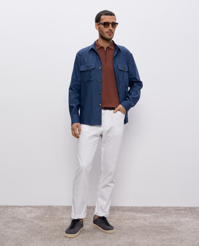 Canali Коричневое поло на молнии MK00145C0454