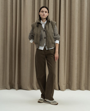 Brunello Cucinelli Джинси кольору хакі з люрексом MP176P5922