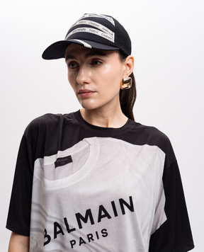 Balmain Черная кепка с брендированной тесьмой EF1XA381MB10