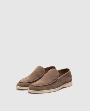 Loro Piana Бежевые замшевые лоферы Summer Walk FAE8124