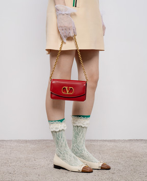 Valentino Красная кожаная сумка Vain 7W2B0R71GCB