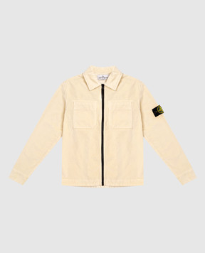 Stone Island Детская желтая вельветовая куртка с патчем логотипа K2S161200003S01991012
