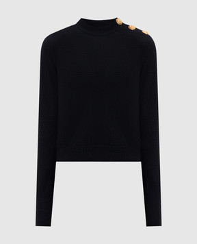 Balmain Чорний джемпер з вовни та кашеміру FF1KD095KI87