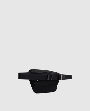 Off-White Чорна поясна сумка з принтом логотипа OMNO037C99FAB001