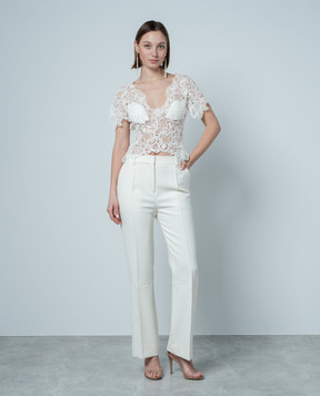 Ermanno Scervino Белый топ из кружева D442L309BXV