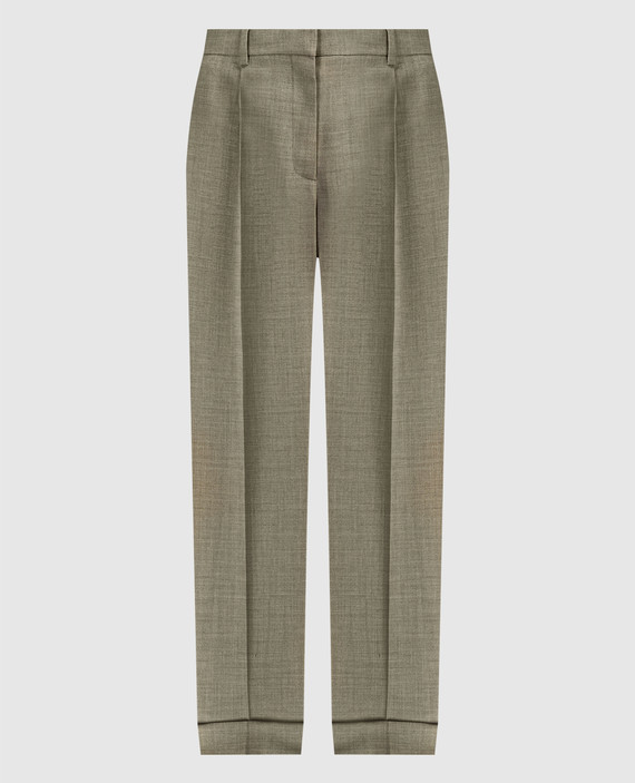 Brown wool Tor trousers with lapels