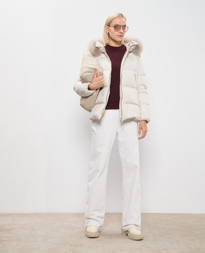 Moncler Бордовый свитер из шерсти и кашемира с вышивкой логотипа J20939C00005M4281