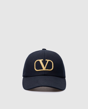 Valentino Синяя кепка с вышивкой VLOGO 5W2HDA24PQT