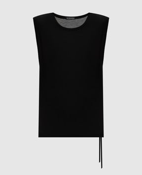Ann Demeulemeester Черный топ в рубчик B0011981FA570