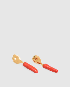 House of Fou Сережки Waka Coral з позолотою з намистинами LAKESMALLTWIG