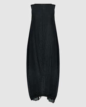 Marc Le Bihan Черное платье из шелка с эффектом жатки 2119