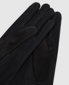 Sermoneta Gloves Чорні замшеві рукавички на хутрі 2PSUEDE