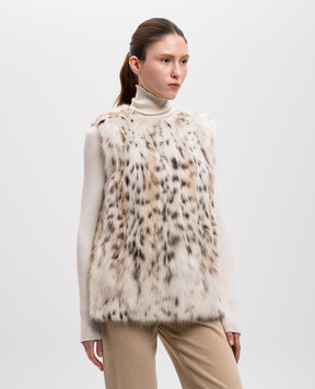 Marco Schera Vanoli Білий жилет з хутра рисі 304LINCOBIANCOlin