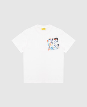 Off-White Дитяча біла футболка з логотипом OBAA002S25JER00C