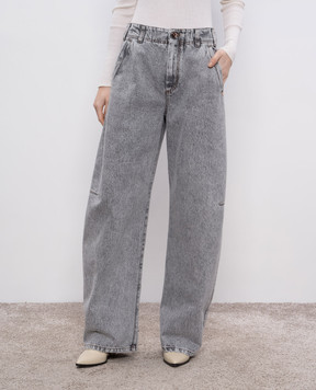 Brunello Cucinelli Сірі джинси Curved MA095P5657