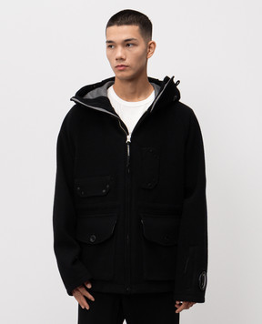 C.P. Company Черная куртка из шерсти с логотипом MOW148A006168A