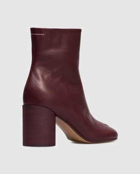Maison Margiela MM6 Бордовые кожаные ботильоны S59WU0260P5000