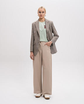 Max Mara Weekend Зелена футболка VELLO з фактурною аплікацією логотипа VELLO
