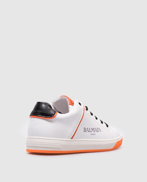 Balmain Детские белые кожаные кроссовки BW0Q06Z1574