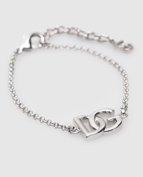 Dolce&Gabbana Сріблястий браслет з логотипом DG WBN5W1W1111