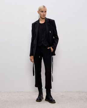 Ann Demeulemeester Чорний двобортний жакет Elin з вовни B0013157FA646