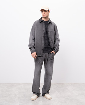 Palm Angels Черная футболка в узор PMAA001S25FAB001