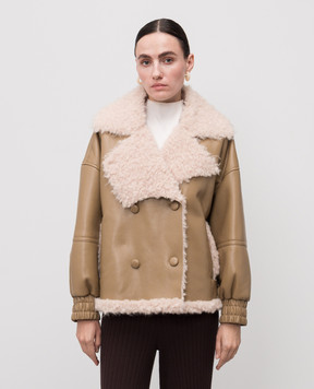 Twinset Бежевая двубортная куртка 252AP2150