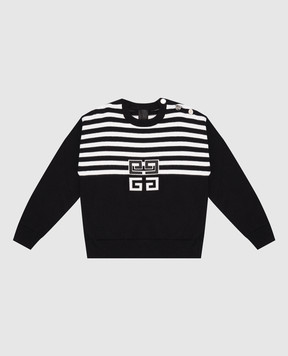 Givenchy Дитячий чорний светр в смужку H30415612