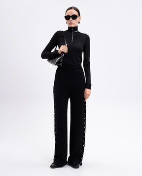 Jil Sander Черный гольф с молнией с логотипом J40GC0021J70021