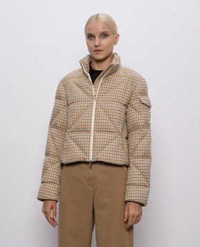 Moncler Бежевая пуховая куртка Keros с шерстью K20931A00098598NZ